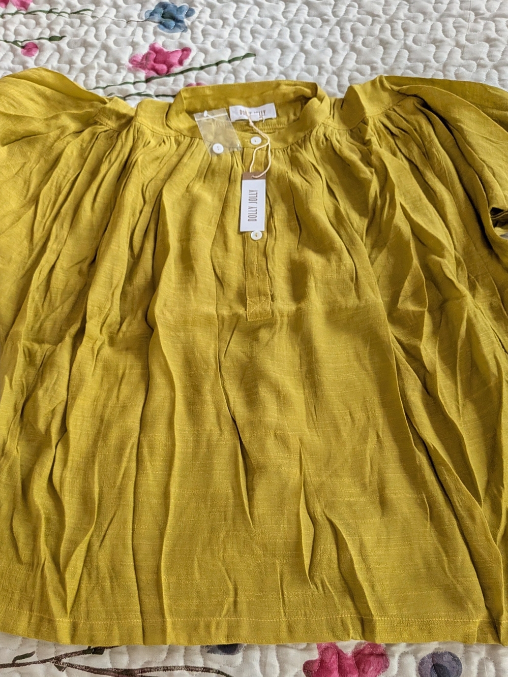 Women's Mustard Yellow Gathered Shirt